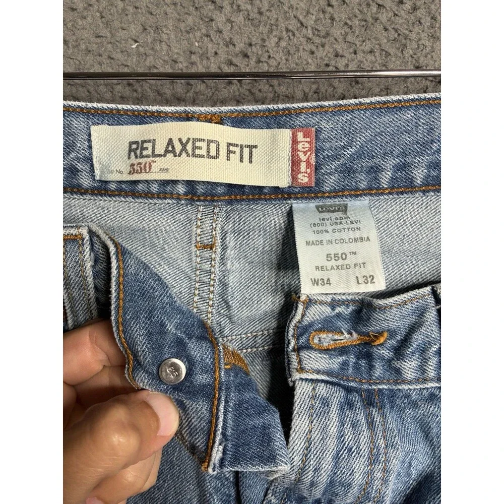 Vintage Levi's 550 Jeans Relaxed Fit Blue 34x31 USA 90s Baggy
